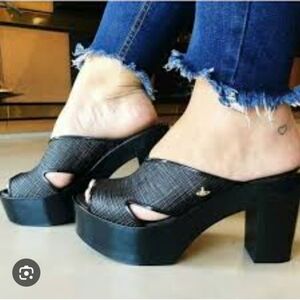 Vivienne Westwood Textured Black Platform Sandals